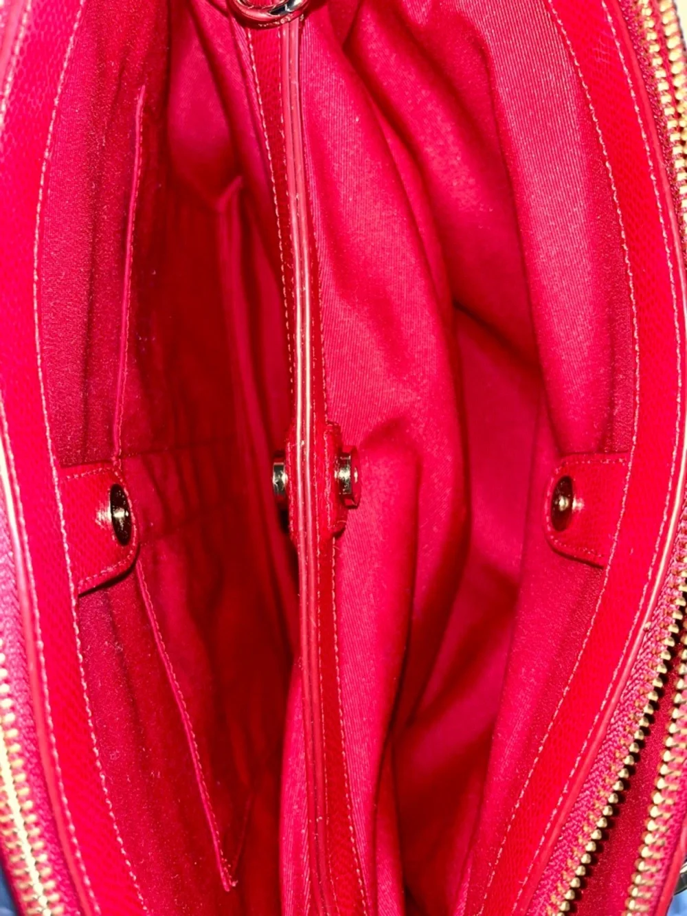 Vintage Coach Red Leather Satchel with Gold Hardware - Picture 10 of 13